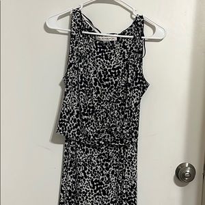 AA Studio Women’s Dress, Size 8/10 Black & Beige Printed Knee Length Dress